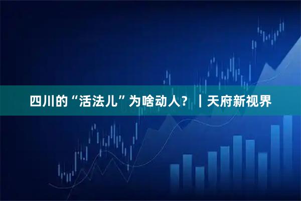 四川的“活法儿”为啥动人？｜天府新视界