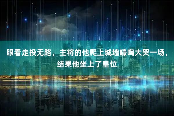 眼看走投无路，主将的他爬上城墙嚎啕大哭一场，结果他坐上了皇位