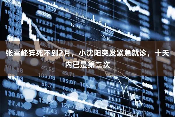 张雪峰猝死不到2月，小沈阳突发紧急就诊，十天内已是第二次